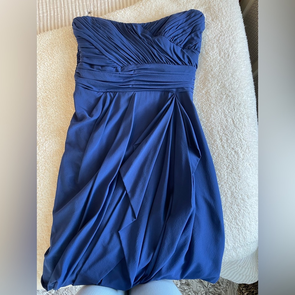 Blue strapless Nicole Miller dress, size 6